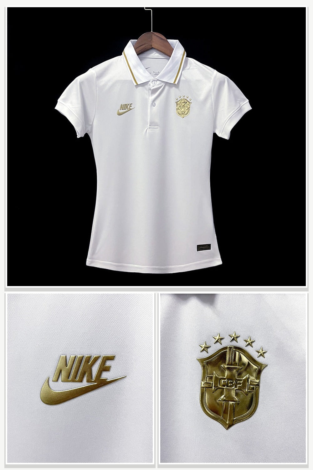 Football Jersey in White & Gold