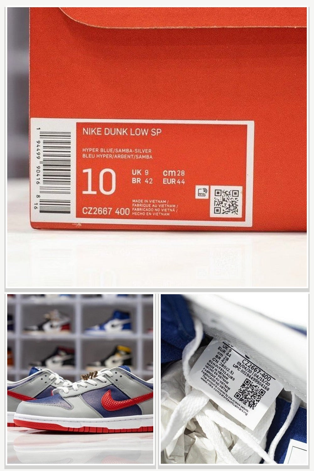 Low-Top Sneakers in Blue & Silver, Style CZ2667-400