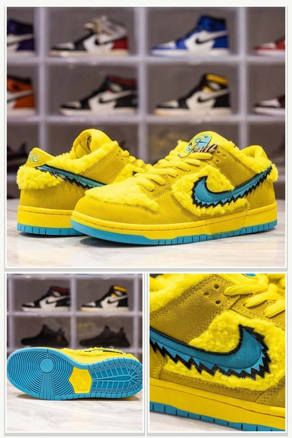Low-Top Sneakers in Yellow & Blue, Style CJ5378-700