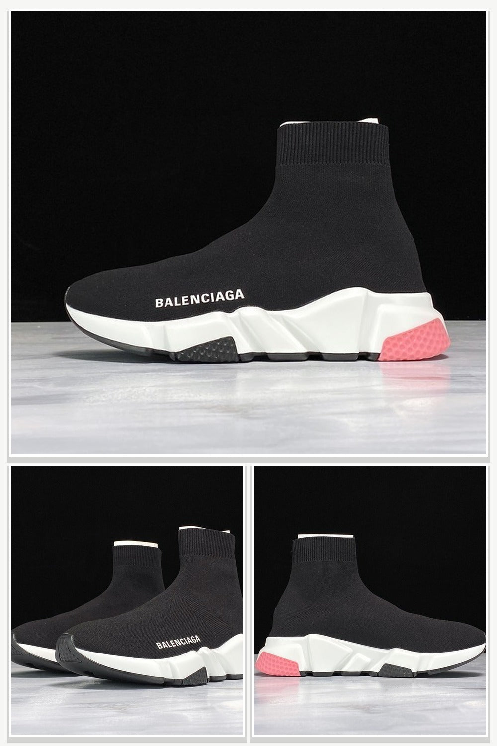 Mid-Top Sneakers in Black & White