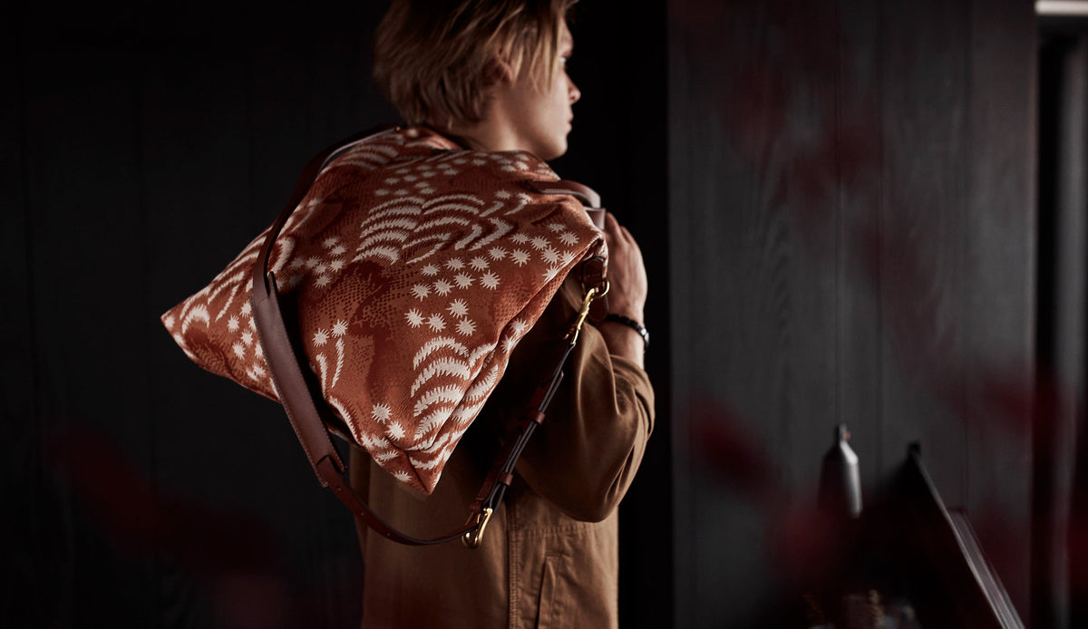 Shopper - Palm Jacquard/Cuoio