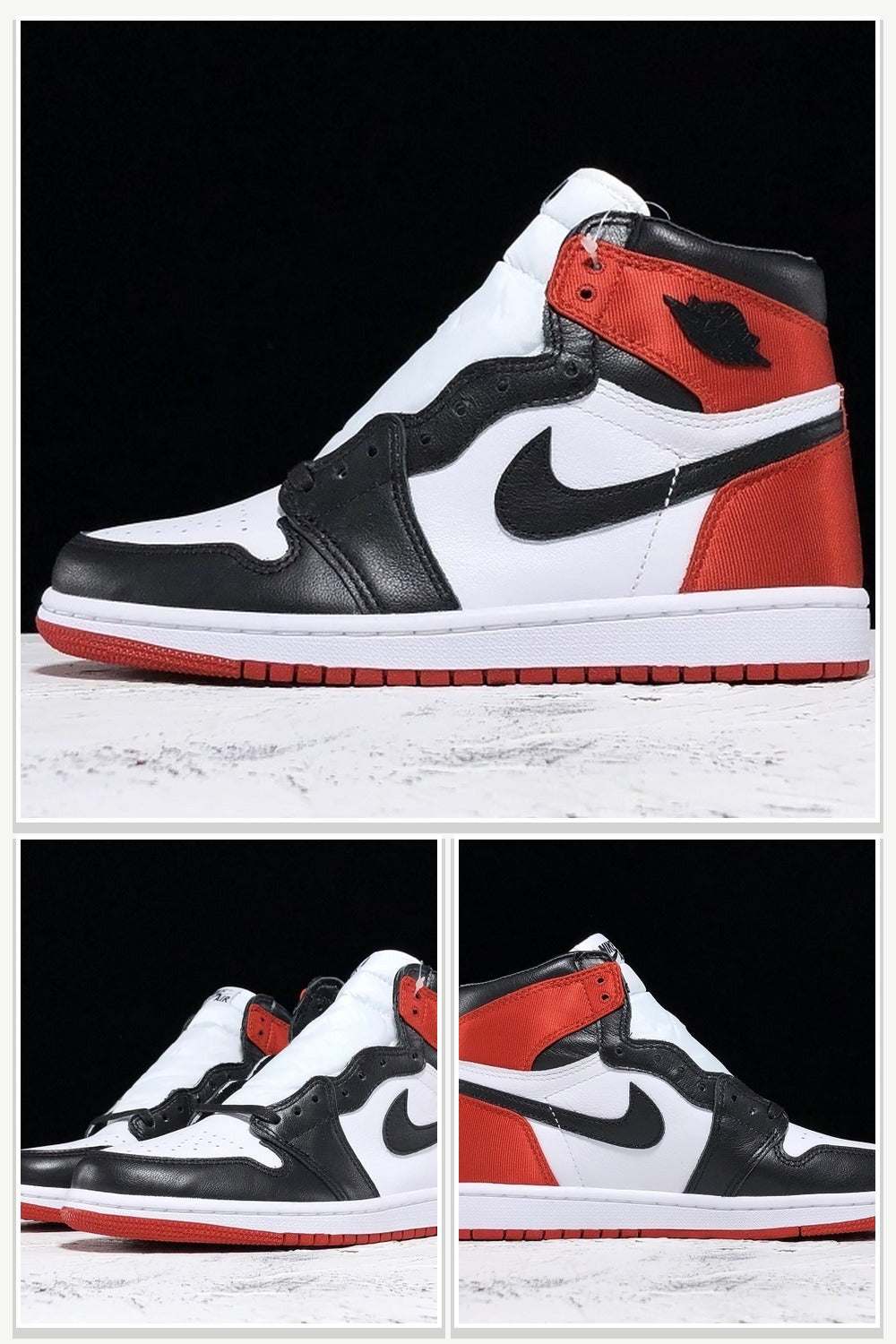 High-Top Sneakers in Black & White & Red, Style CD0461-016
