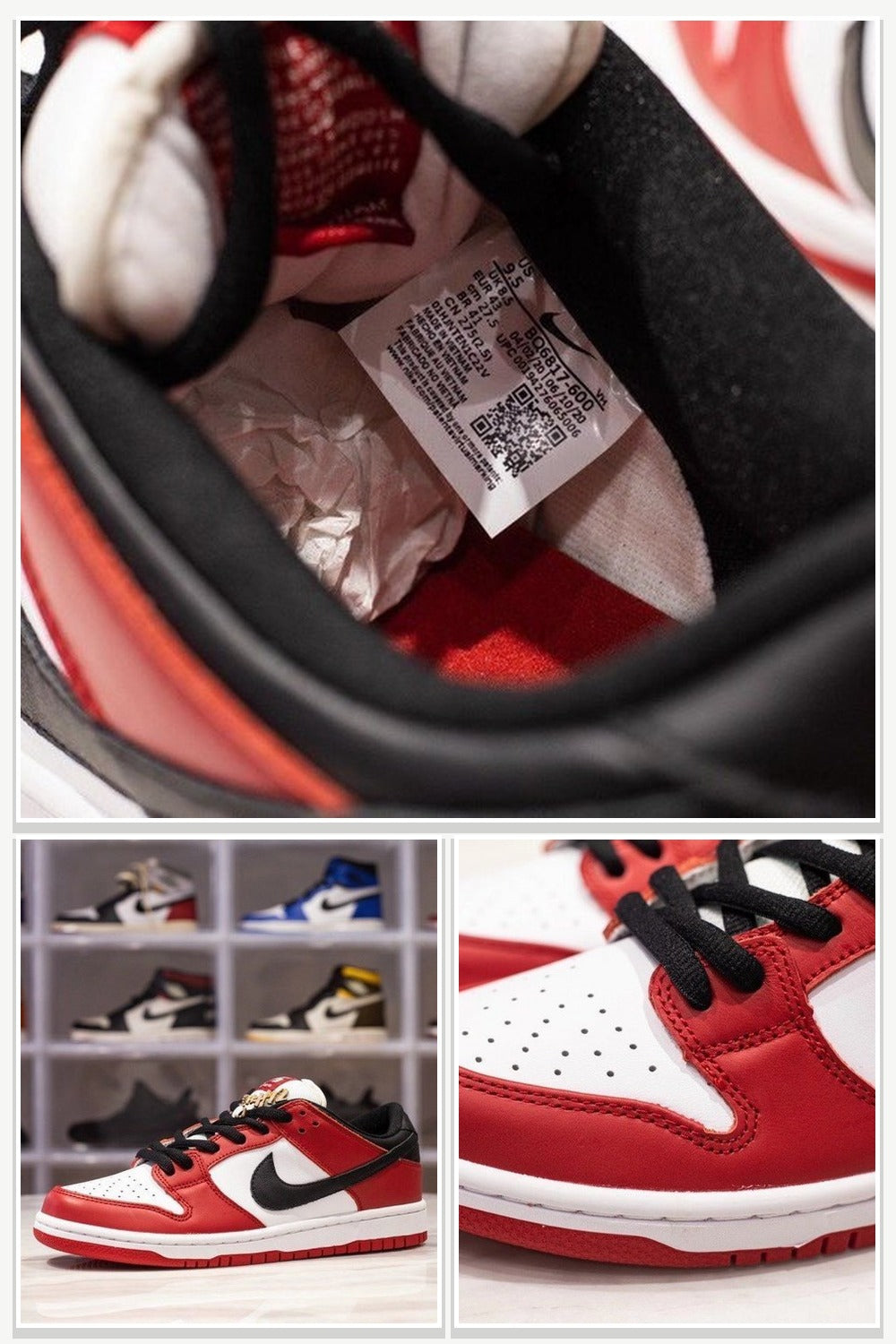 Low-Top Sneakers in Red & Black & White, Style BQ6817-600