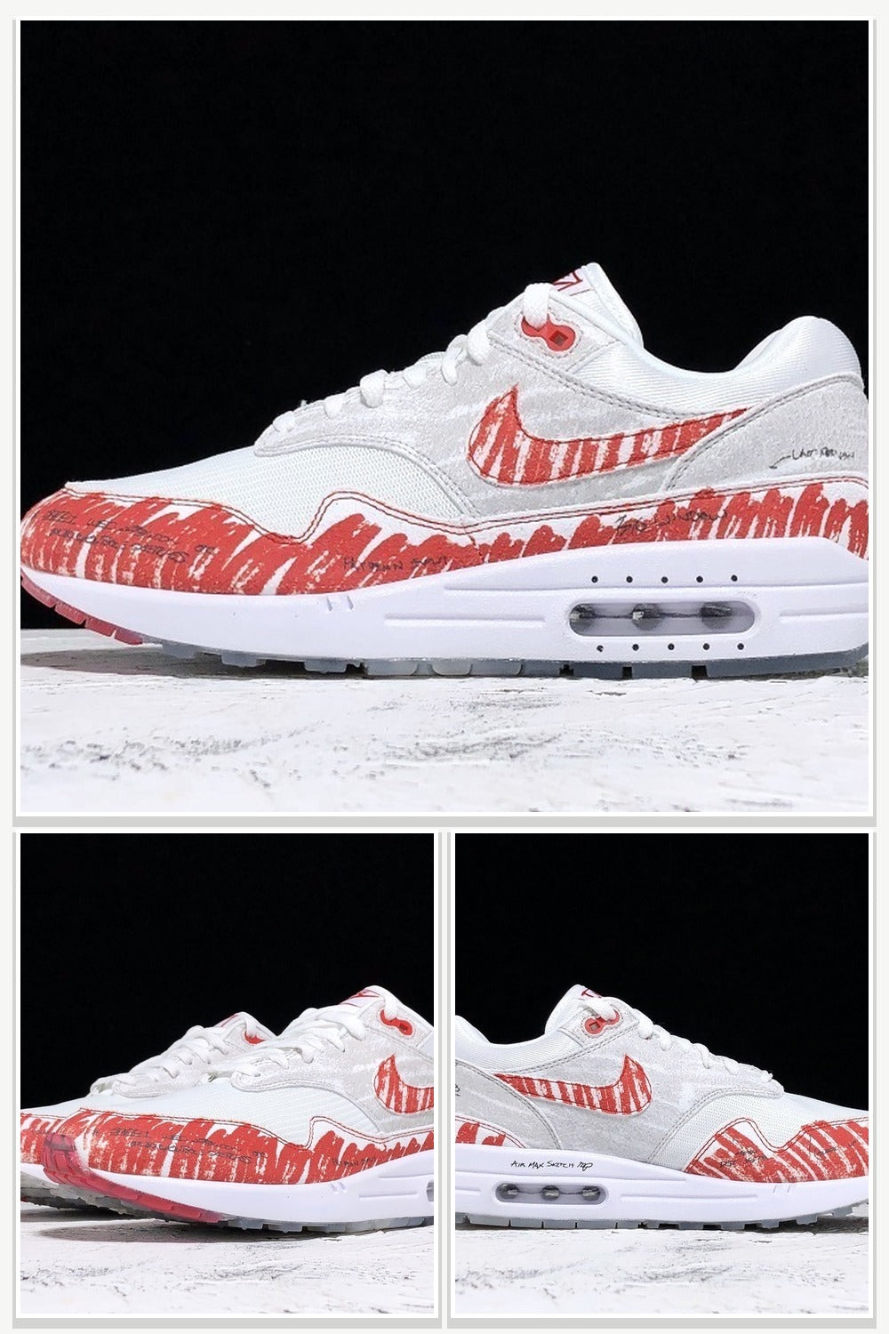 Sneakers in White & Red & Black, Style CJ4286-101