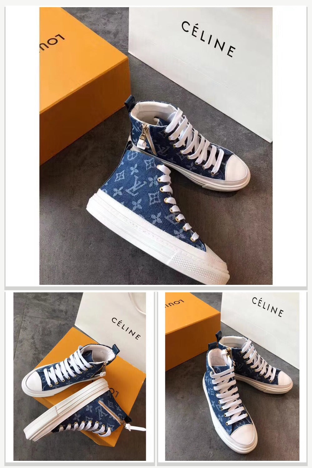 High-Top Sneakers in Blue